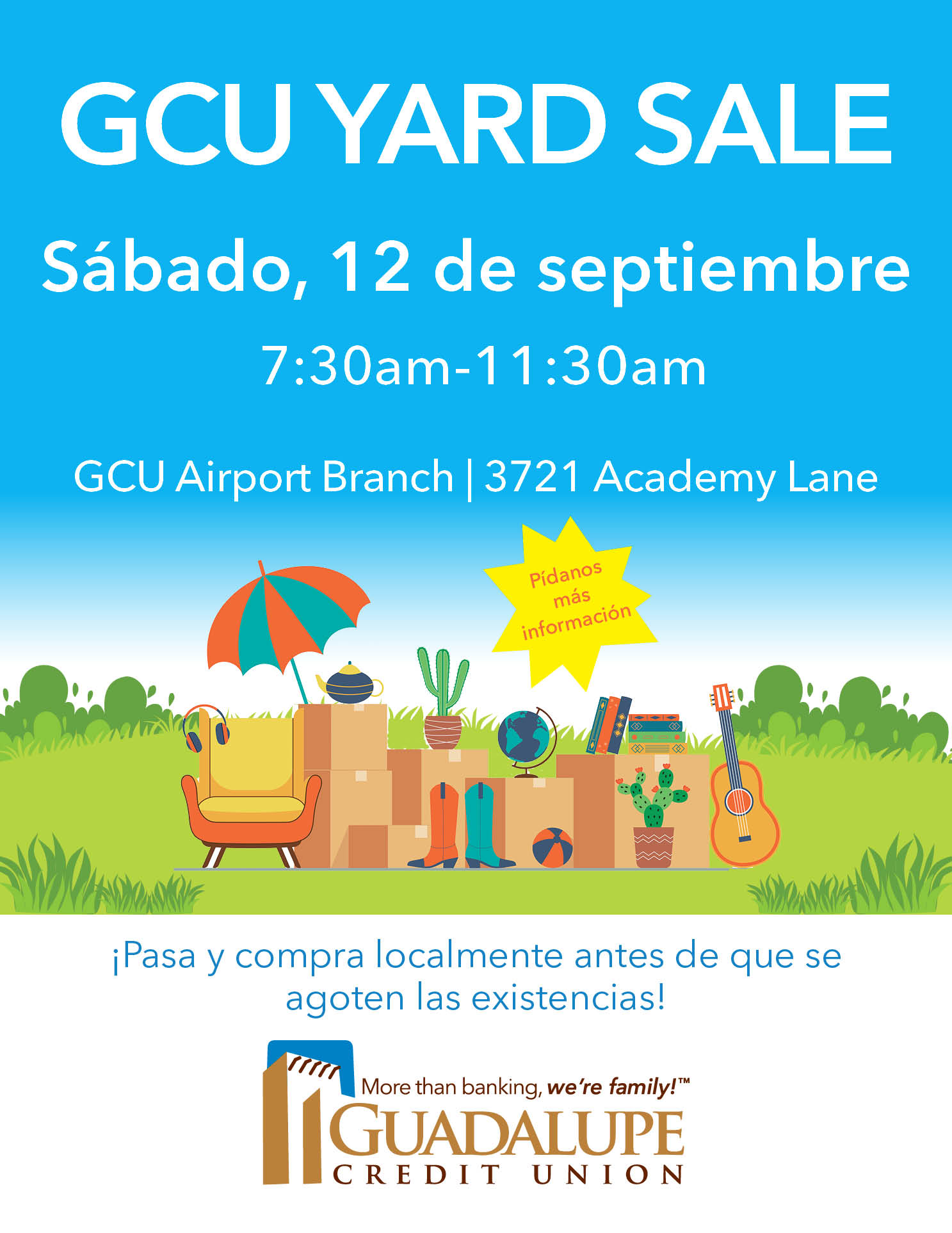 GCU Yard Sale - 12 de Septiembre 7:30AM-11:30AM